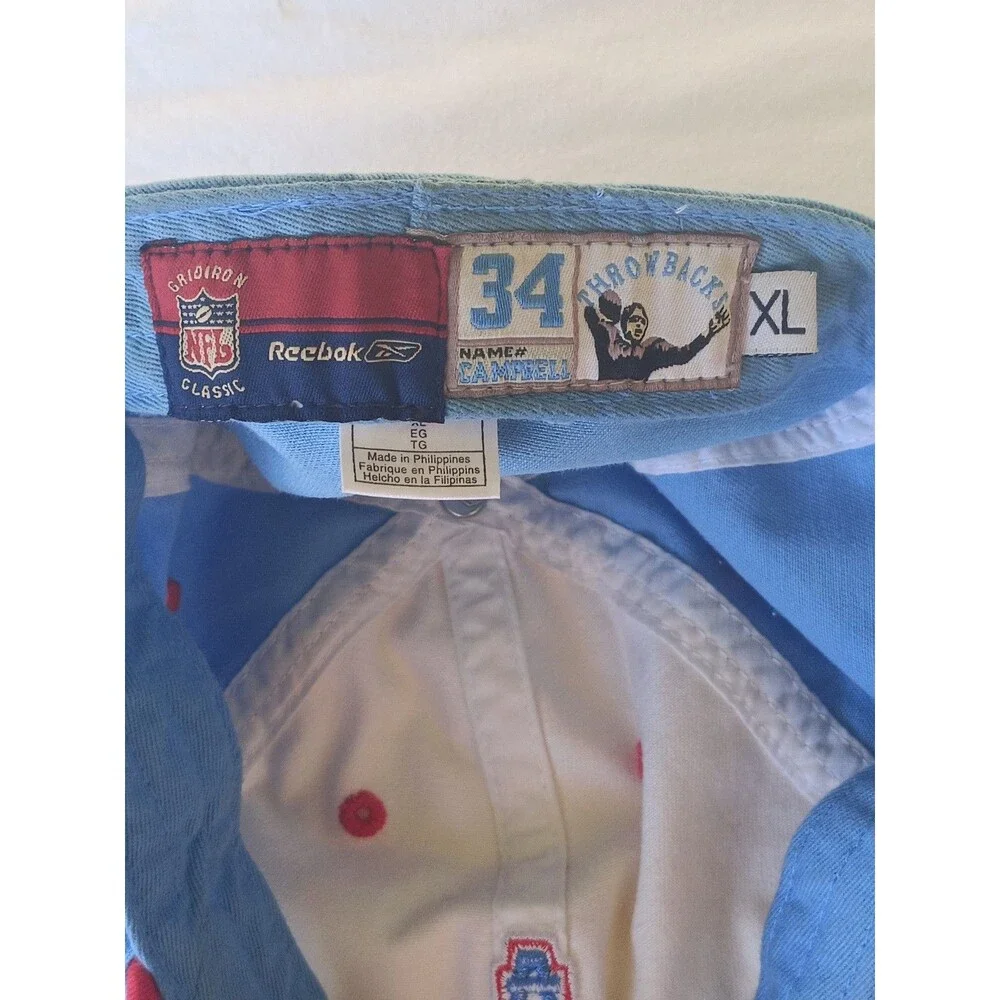 90s Houston Oilers Hat Fitted Reebok NFL Vintage Gridiron Classic Sz XL Cambell